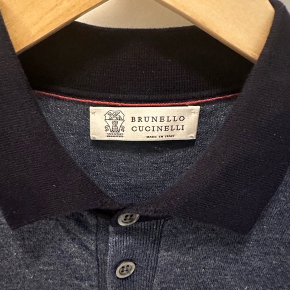 Brunello Cucinelli Blue Linen & Cotton Polo... - Picture 2 of 8